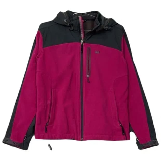 K2 퍼플 핑크 로고 기능성 후리스 후드집업 100