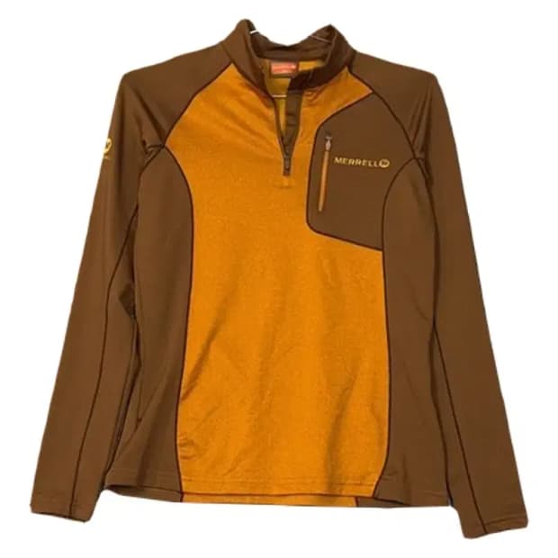 머렐 로고 기능성 반집업 긴팔티 90