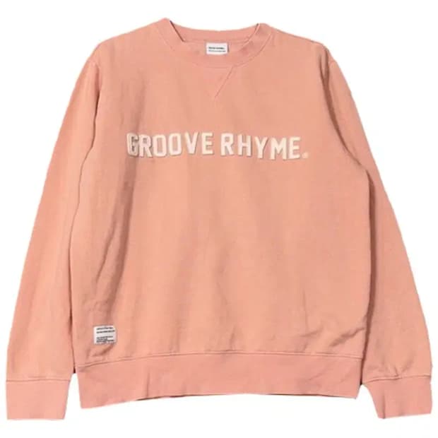 그루브라임 스펠 로고 연핑크 코튼 맨투맨 L