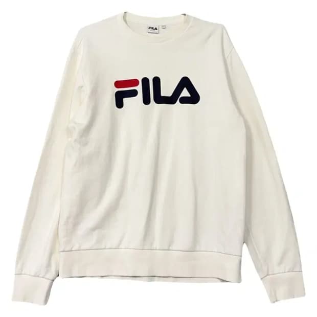 휠라 프린팅 화이트 로고 맨투맨 105(XL)