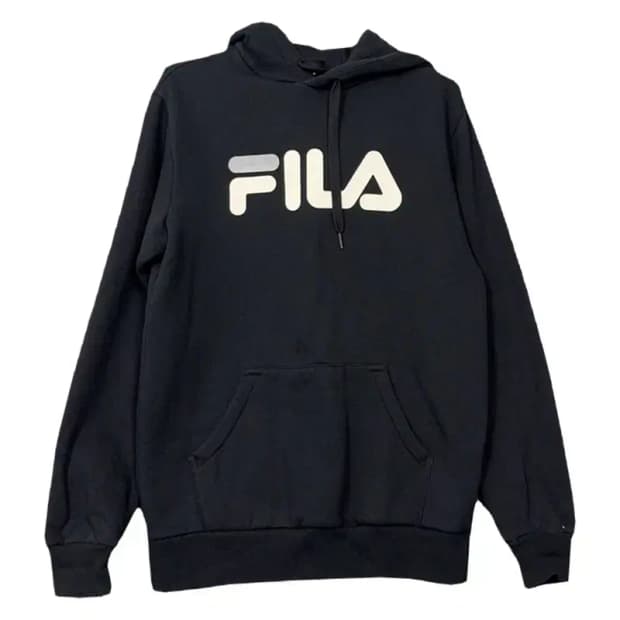 휠라 프린팅 블랙 후드티 95(S)