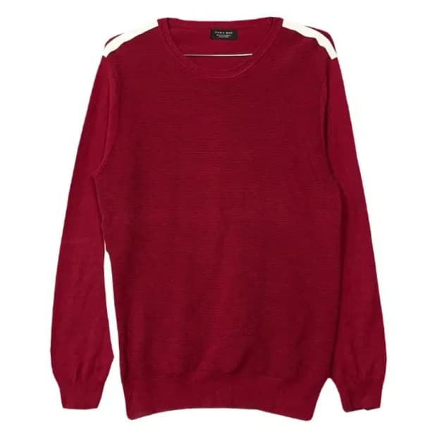 자라 레드 코튼 캐주얼 니트 M
