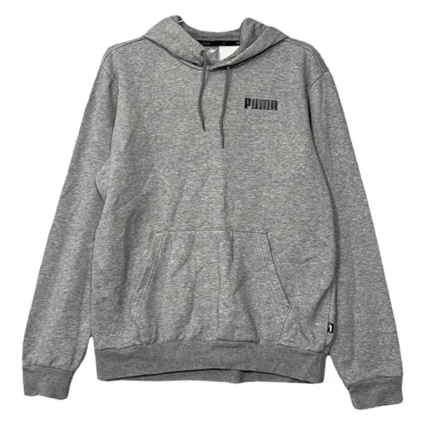 푸마 라이트 그레이 심플 로고 후드티 M