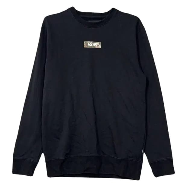 반스 프린팅 블랙 맨투맨 MEDIUM