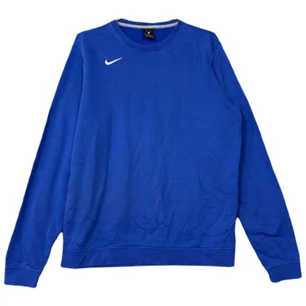 나이키 블루 로고 스우시 맨투맨 M