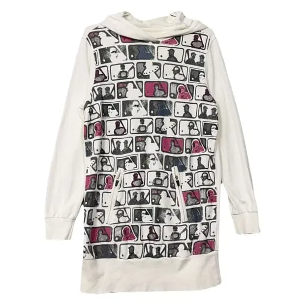 엠엘비 빈티지 패턴 후드 원피스 90