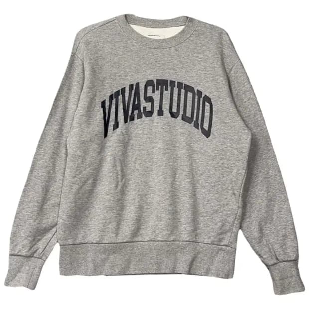 비바스튜디오 프린팅 라이트 그레이 맨투맨 S