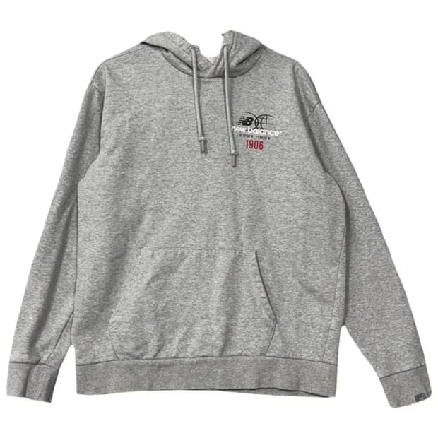 뉴발란스 라이트 그레이 로고 후드티 105 XL