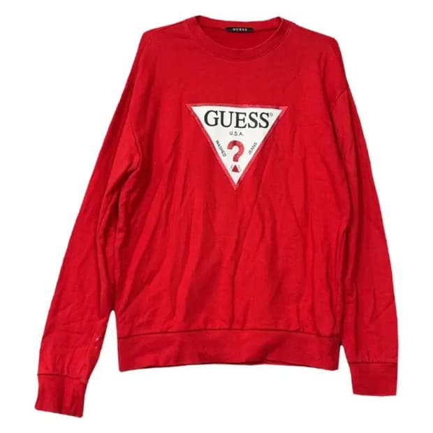 게스 프린팅 레드 맨투맨 M