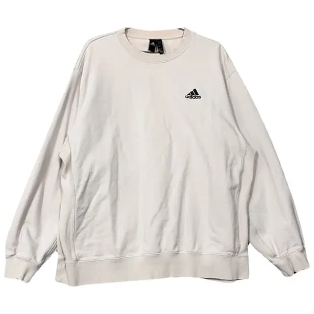 아디다스 크림 로고 오버핏 맨투맨 A/2XL