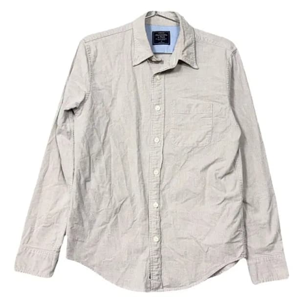 아베크롬비 크림 베이지 포켓 셔츠 S