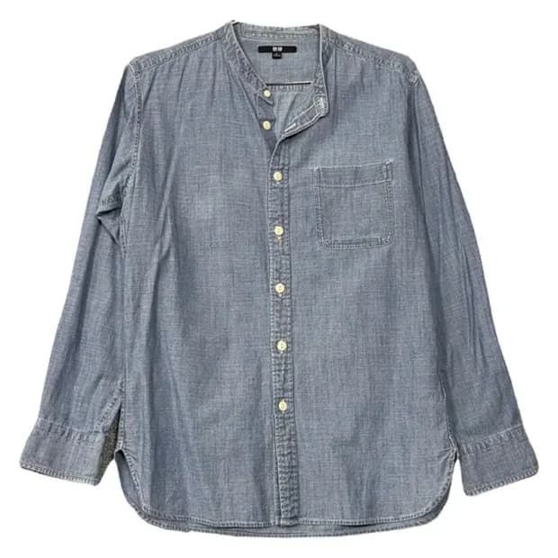 유니클로 라이트 블루 포켓 데님 셔츠 M