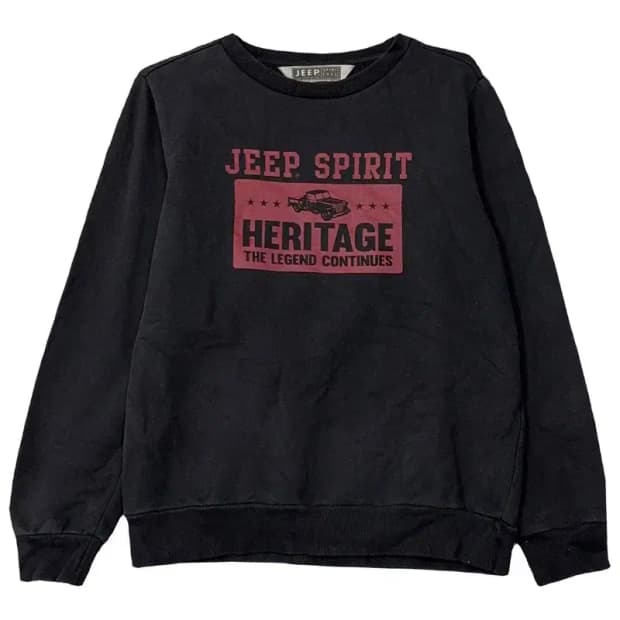 지프 프린팅 블랙 맨투맨 M(95)