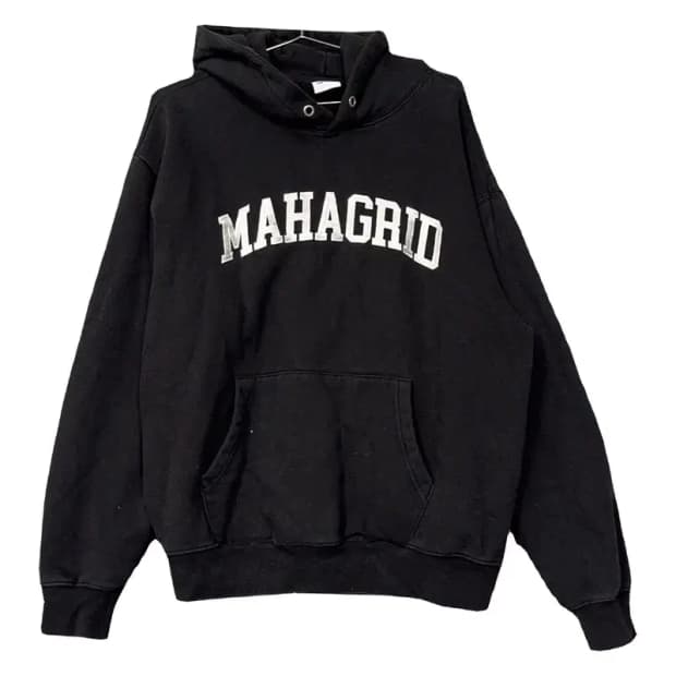 마하그리드 프린팅 블랙 후드티 L