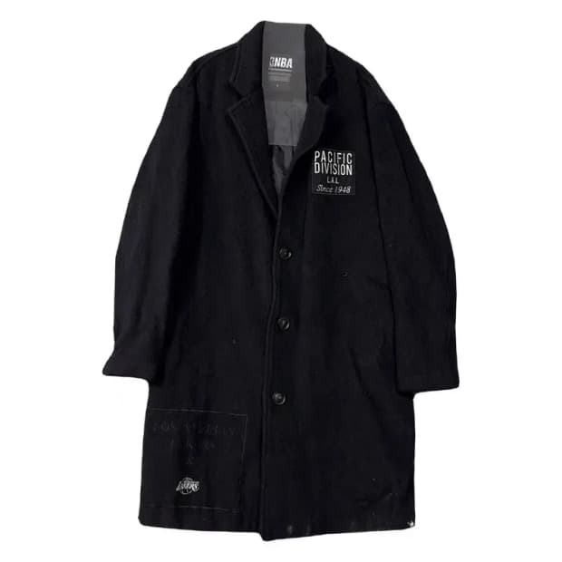 NBA 프린팅 로고 오버핏 남성 울 코트 L