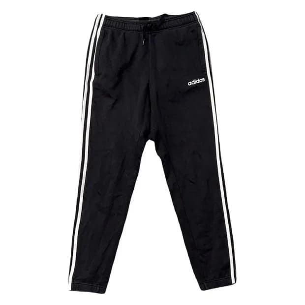 아디다스 블랙 스펠 로고 삼선 조거팬츠 L
