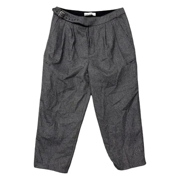 비슬로우 벌룬핏 그레이 울 벨티드 슬랙스 32