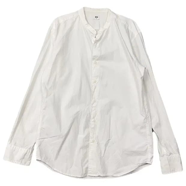 유니클로 화이트 캐주얼 차이나넥 셔츠 L