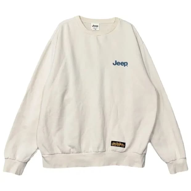 지프 크림 로고 프린팅 맨투맨 L