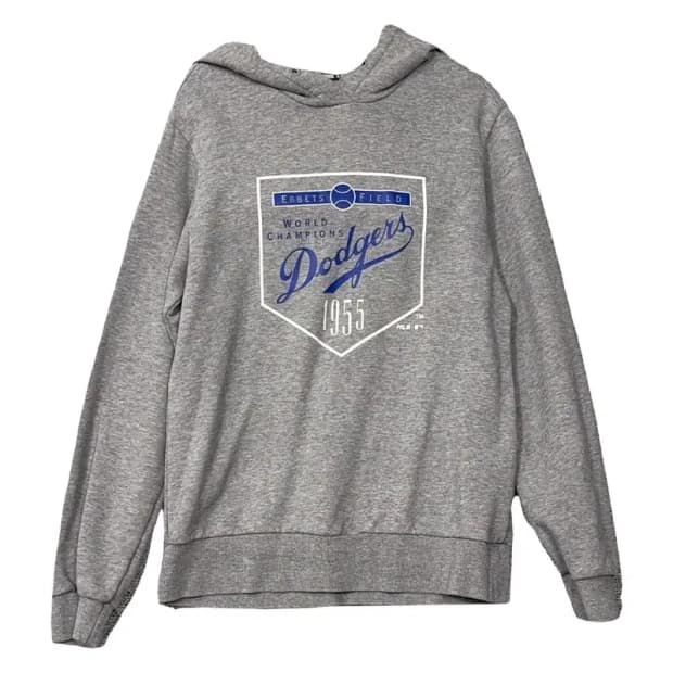 엠엘비 LA 다저스 로고 프린팅 라이트 그레이 후드티 85