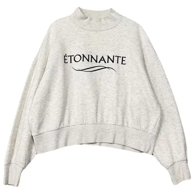 에이치엔앰 프린팅 크루넥 오버핏 크롭 맨투맨 M/P