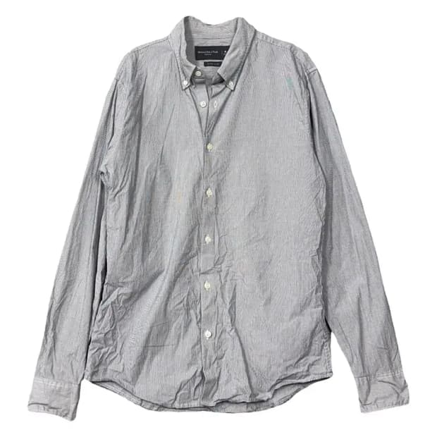 아베크롬비 스트라이프 라이트 그레이 셔츠 M