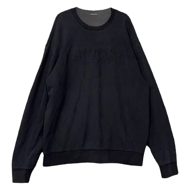 게스 블랙 스펠 로고 맨투맨 XL