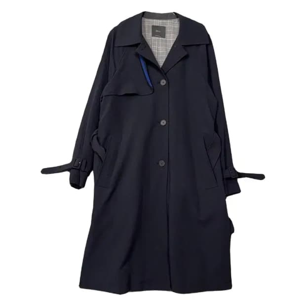 로엠 네이비 여성 클래식 벨티드 트렌치 코트 85-95-160