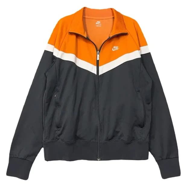 나이키 오렌지 투톤 기능성 집업 저지 L