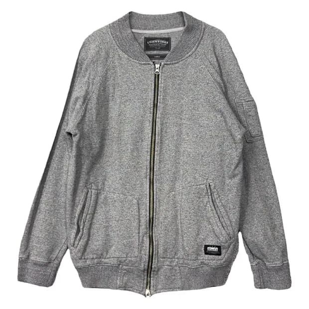 프리즘웍스 라이트 그레이 코튼 블루종 자켓 LARGE