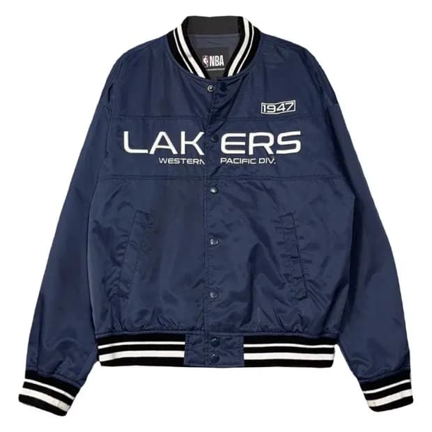 엔비에이 LA레이커스 프린팅 네이비 바시티 스타디움 자켓 S