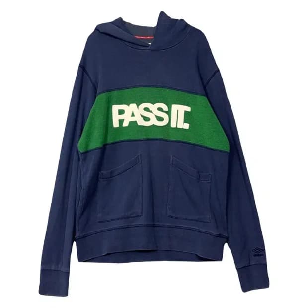 엄브로 프린팅 네이비 후드티 L