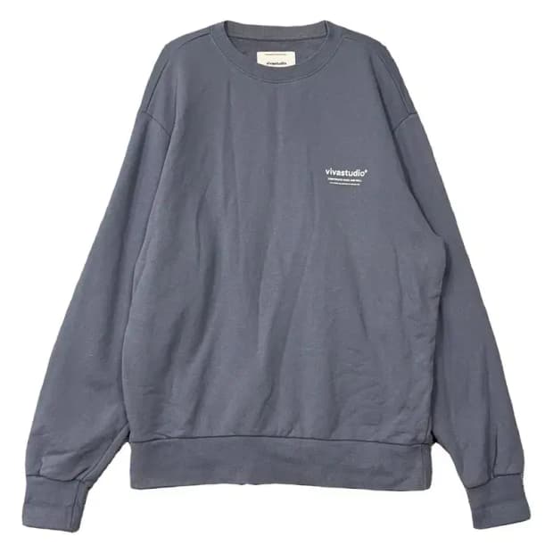 비바스튜디오 블루 캐주얼 로고 스웻셔츠 맨투맨 M