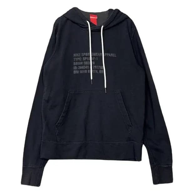나이키 프린팅 네이비 로고 후드티 M