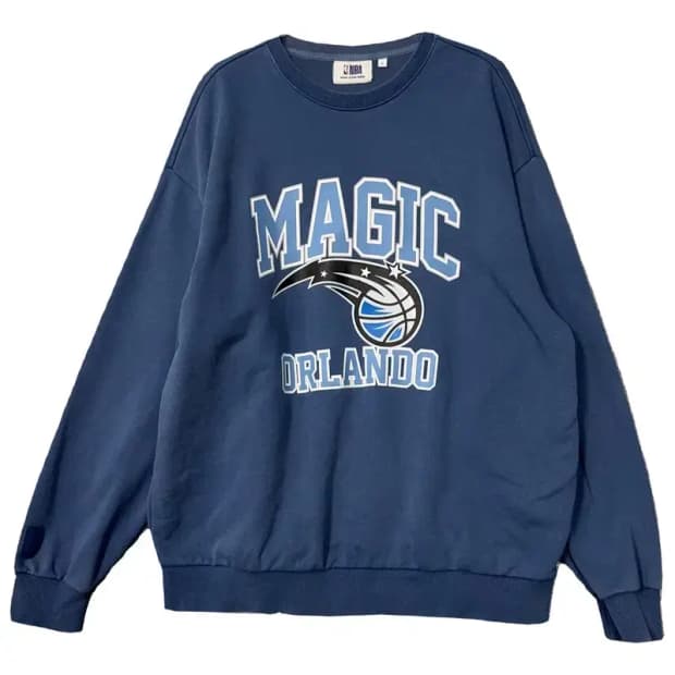 엔비에이 올랜도 매직 프린팅 네이비 오버핏 맨투맨 S