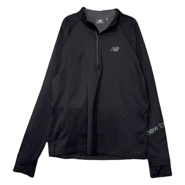 뉴발란스 블랙 로고 기능성 긴팔티 XL