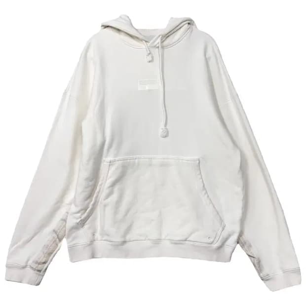 아디다스 화이트 오버핏 후드티 S