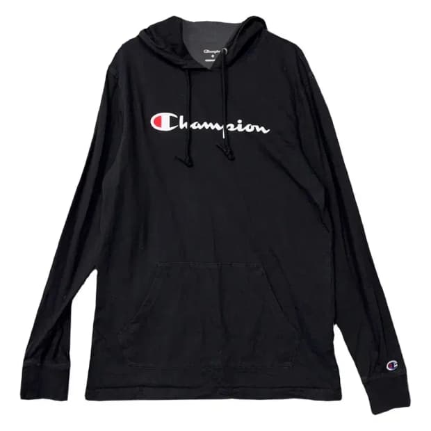 챔피온 프린팅 블랙 후드티 S