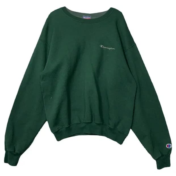 챔피온 그린 로고 오버핏 맨투맨 M