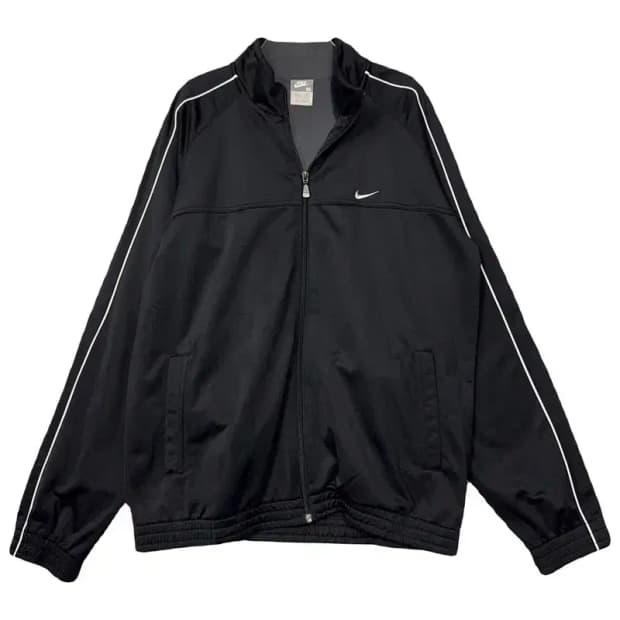 나이키 블랙 로고 집업 저지 M