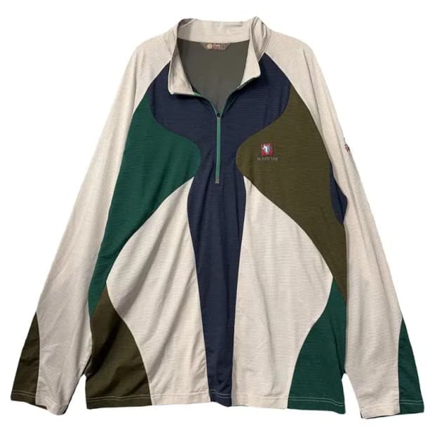 블랙야크 로고 멀티컬러 기능성 반집업 긴팔 125