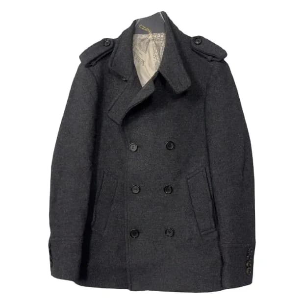 커스텀멜로우 그레이 울 버튼 피 코트 36/95