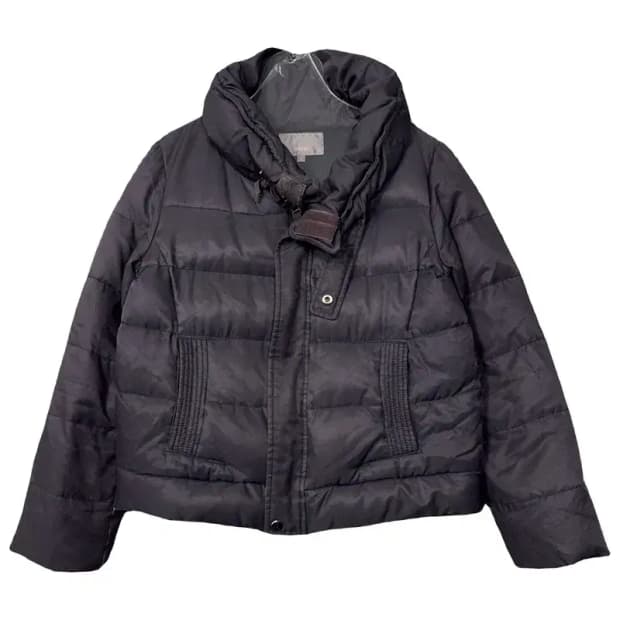 톰보이 블랙 덕다운 벨크로 여성 캐주얼 패딩 66