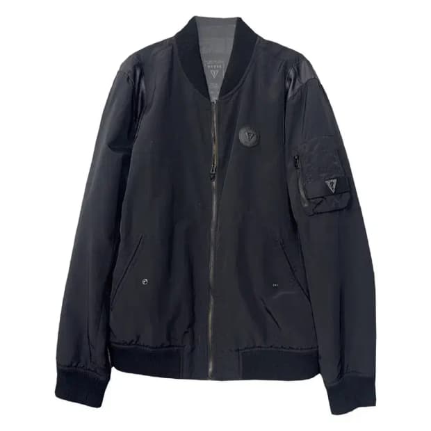 게스 블랙 블루종 항공 점퍼 L