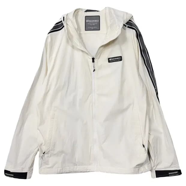 디스커버리 크림 로고 기능성 후드 바람막이 105