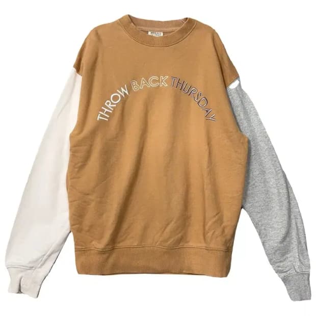 후아유 프린팅 카멜 맨투맨 M