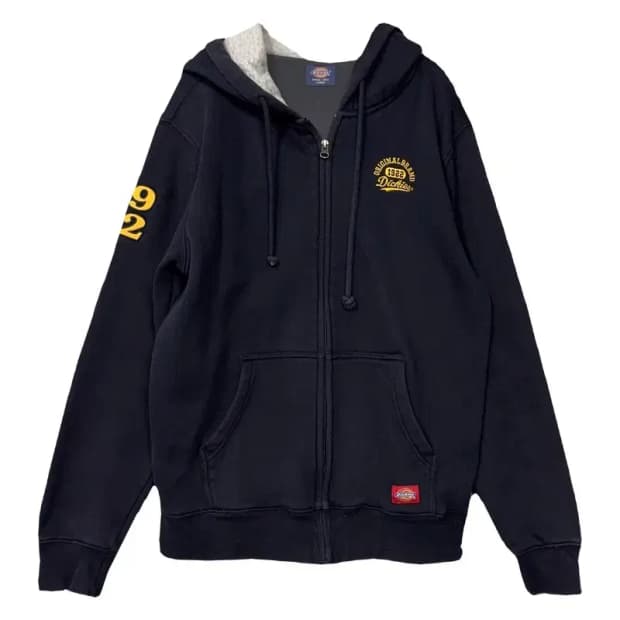 디키즈 네이비 로고 후드 집업 LARGE