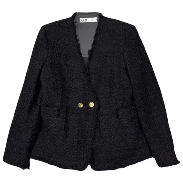 자라 블랙 금방 트위드 블레이저 M