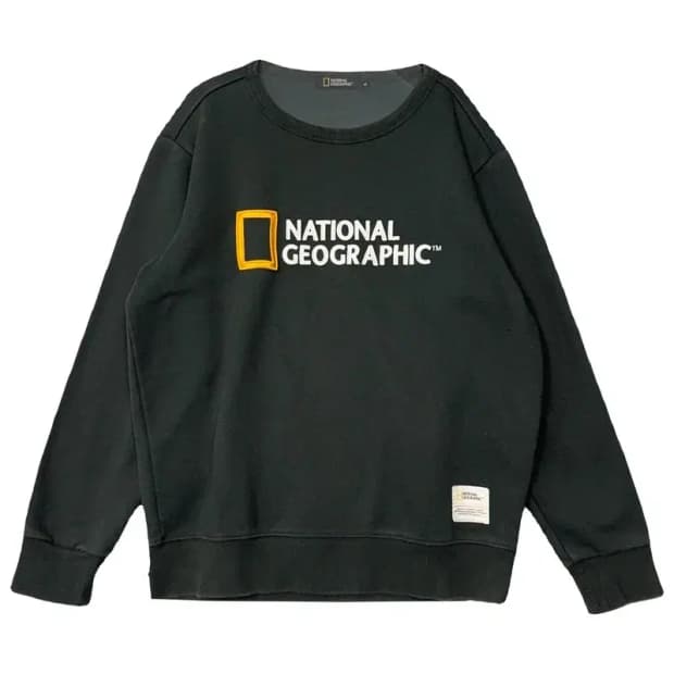 내셔널지오그래픽 프린팅 그린 맨투맨 XL