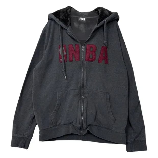 엔비에이 로고 그레이 오버핏 후드 집업 XL